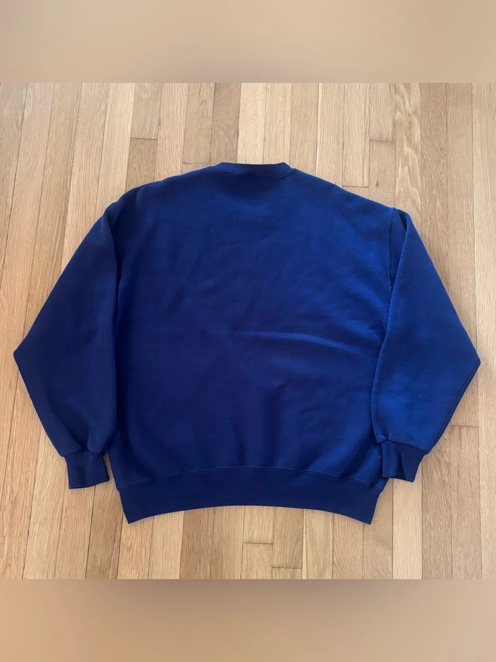 Vintage 90s Russell Athletic Sweatshirt XL Navy Blue V Stitch Blank Made In USA